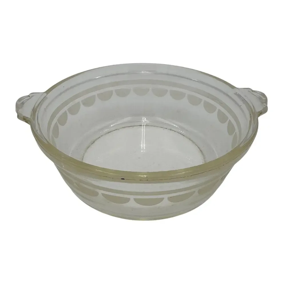 Vintage PYREX Etched Casserole Dish Half Moon Pattern 023-623B 1935-1938 8